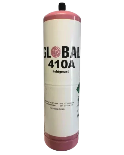 Cilindro de gas refrigerante R410A para sistemas de climatización y refrigeración