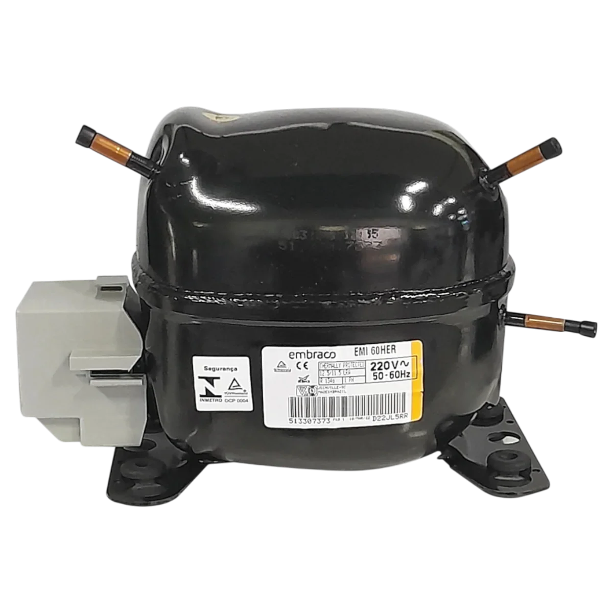 Motocompresor Embraco negro para sistemas de refrigeración y cámaras frigoríficas