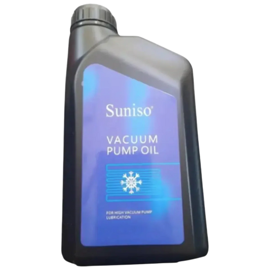 Envase de aceite Suniso para bomba de vacío, ideal para sistemas de refrigeración y climatización.