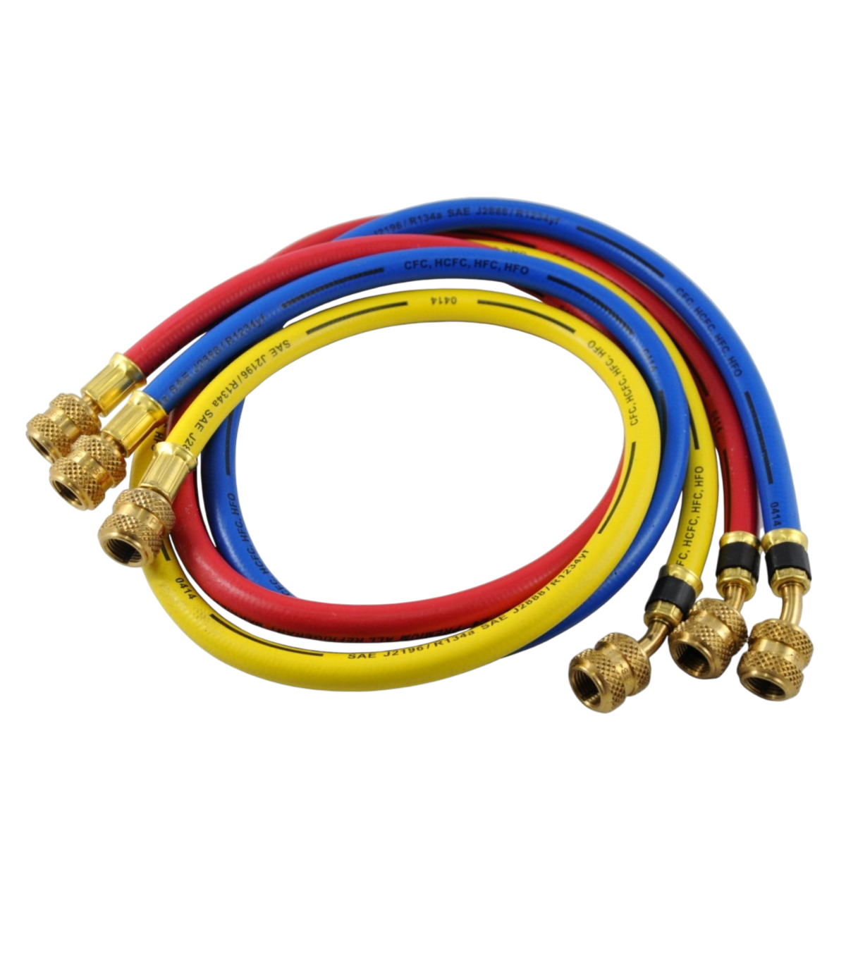 Manguera Proex R-134a de 150mm para refrigeración profesional, con conexiones y detalles visibles en la imagen.