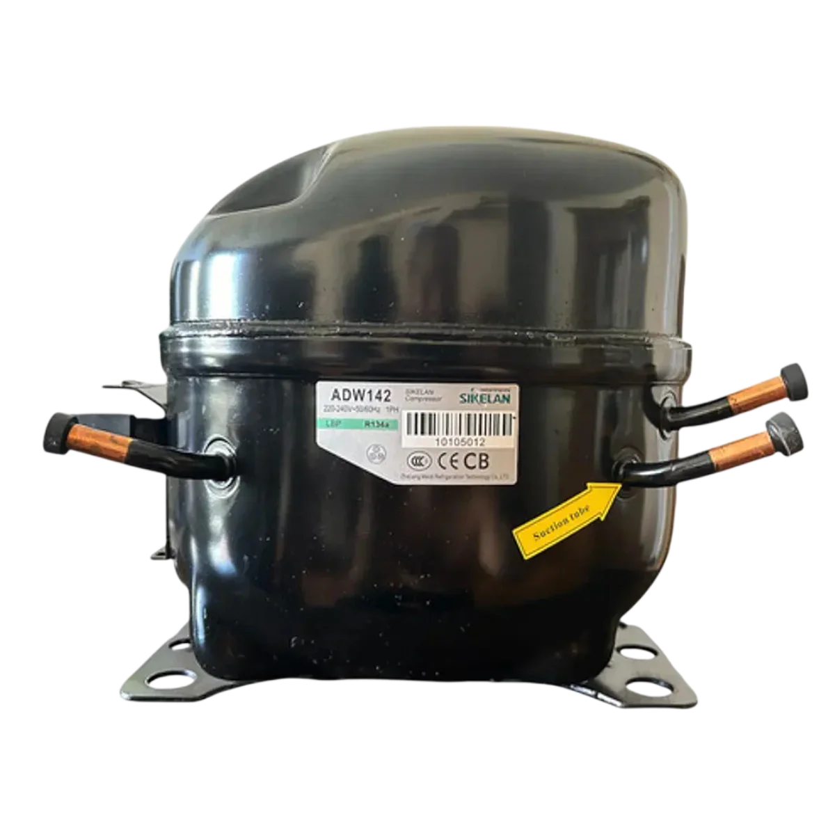 Motocompresor Sikelan ADW142 para refrigeradores y cámaras frigoríficas, color negro
